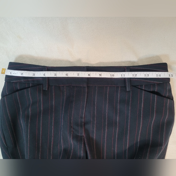 Apostrophe Pants Womens 2 black with red/white pinstripes dress pants trousers - Picture 10 of 10